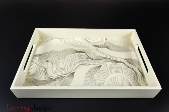 Rectangular lacquer tray with wavy pattern 19*30 cm